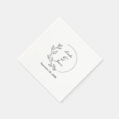 Minimal Leaf Moderne Kalligrafie Custom Wedding Servet (Hoek)