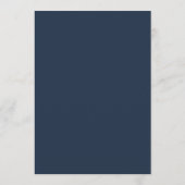 Minimal Leaf Navy Blauw Bruiloft Diner Flat Menu (Achterkant)