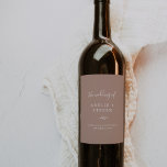 Minimal Leaf | Neutral Wedding Wine Label Wijn Etiket<br><div class="desc">These minimal leaf neutral wedding wine labels are perfect for a boho wedding reception. The design features a simple greenery leaf silhouette in an earthy natural tone with minimalist desert bohemian style. Personalize the wine bottle stickers with the names, date and location. These labels can be used for the wedding...</div>