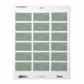Minimal Leaf Sage Green Monogram Trouwadres Etiket (Full Sheet)