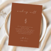 Minimal Leaf Terracotta Bruiloft Wishing Well Kaar Kaart