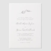 Minimal Leaf Traditionele Eenvoudige Groen Huwelij Vellum Uitnodigingen (Voorkant)