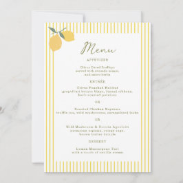 Minimal Lemon Amalfi Coast 5x7 Wedding Menu Card Kaart