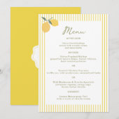 Minimal Lemon Amalfi Coast 5x7 Wedding Menu Card Kaart (Voorkant / Achterkant)
