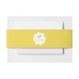 Minimal Lemon Amalfi Coast Monogram Wedding Uitnodigingen Wikkel