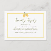 Minimal Lemon Amalfi Coast QR Code Wedding RSVP Informatiekaartje (Voorkant)