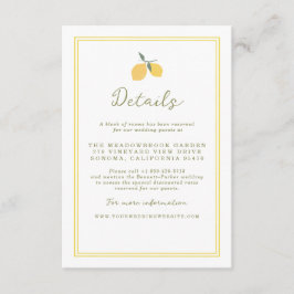 Minimal Lemon Amalfi Coast Wedding Details Card Informatiekaartje