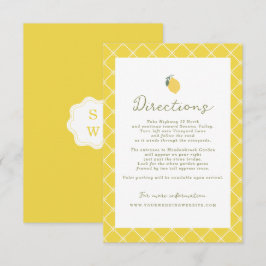 Minimal Lemon Amalfi Coast Wedding Directions Card Informatiekaartje