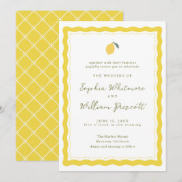 Minimal Lemon Amalfi Coast Wedding Invitation Kaart