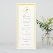 Minimal Lemon Amalfi Coast Wedding Menu Card Kaart (Staand voorkant)