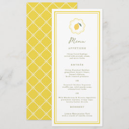 Minimal Lemon Amalfi Coast Wedding Menu Card Kaart
