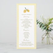 Minimal Lemon Amalfi Coast Wedding Program Card Kaart (Staand voorkant)