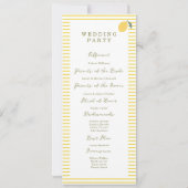 Minimal Lemon Amalfi Coast Wedding Program Card Kaart (Achterkant)