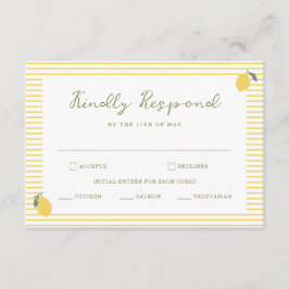 Minimal Lemon Amalfi Coast Wedding RSVP Card Informatiekaartje