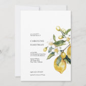 Minimal Lemon Vrijgezellenfeest Uitnodigen Kaart (Voorkant)