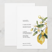 Minimal Lemon Vrijgezellenfeest Uitnodigen Kaart (Voorkant / Achterkant)