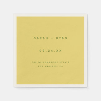 Minimal Lemon Yellow Wedding Bride Groom Names Servet