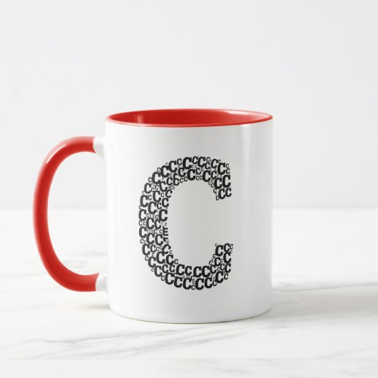 Minimal Letter C Typography Mug Mok (Links)