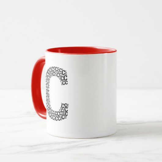 Minimal Letter C Typography Mug Mok (Voorkant links)