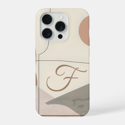 Minimal Letter F Phone Case – Calm Aesthetic Desig iPhone Hoesje (Achterkant)