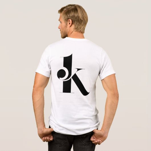 Minimal Letter K Modern T-Shirt | Stylish Black Lo (Achterkant volledig)