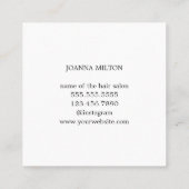 Minimal Licht Roos Zwart Schaar Haar Stylist Vierkante Visitekaartje (Achterkant)