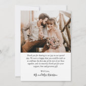 Minimal Liefde en Bedankt Script Hart Foto Bruilof (Achterkant)