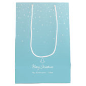 Minimal Light Pastel Blue Snowy Christmas Party Medium Cadeauzakje (Achterkant)