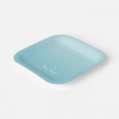 Minimal Light Pastel Blue Snowy Christmas Party Papieren Bordje (Gebogen)