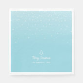Minimal Light Pastel Blue Snowy Christmas Party Servet (Voorkant)