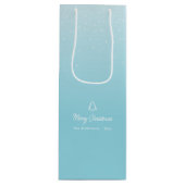 Minimal Light Pastel Blue Snowy Christmas Party Wijn Cadeautas (Voorkant)