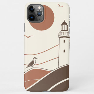 Minimal Lighthouse Coastal Illustration Phone Case iPhone 11Pro Max Hoesje
