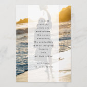 Minimal Lijst AFSTUDEREN middelbare school foto Aankondiging (Achterkant)