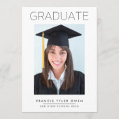 Minimal Lijst AFSTUDEREN middelbare school foto Aankondiging (Voorkant)