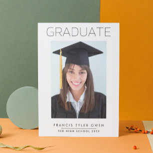 Minimal Lijst AFSTUDEREN middelbare school foto Aankondiging