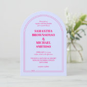 Minimal Lilac Pink Simple Wedding Kaart (Staand voorkant)
