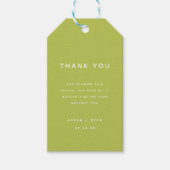 Minimal Lime Green Wedding Favor Thank You Cadeaulabel (Voorkant)