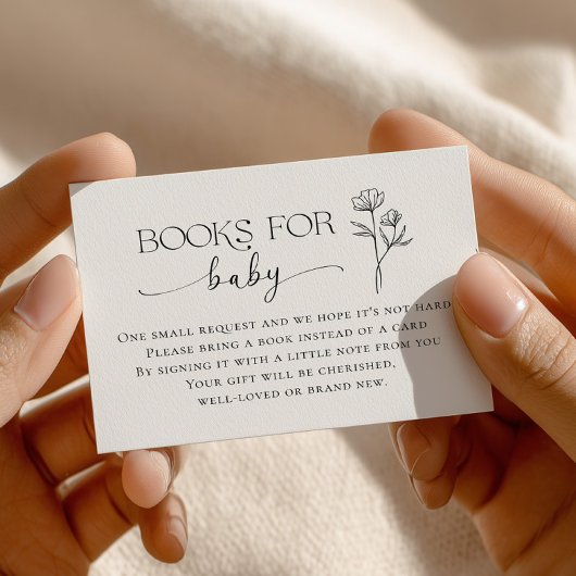 Minimal Line Art Baby Shower Books for Baby Informatiekaartje