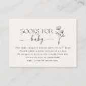 Minimal Line Art Baby Shower Books for Baby Informatiekaartje (Voorkant)