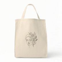 Minimal line art Canvas tas