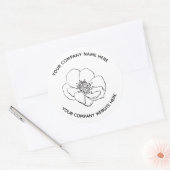 Minimal Line Art Floral Small Business Verpakking Ronde Sticker (Envelop)