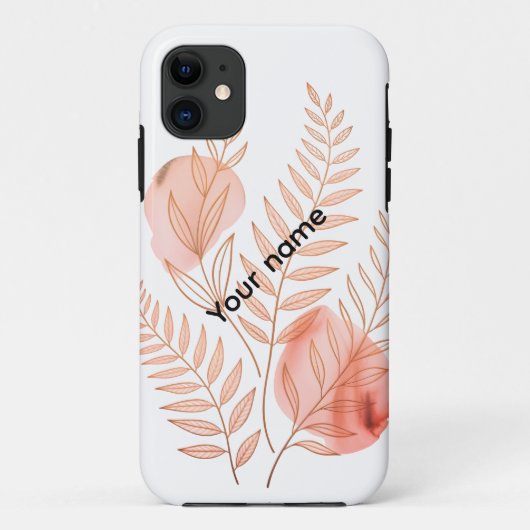 Minimal Line-Art Floral Watercolor Case (Achterkant)