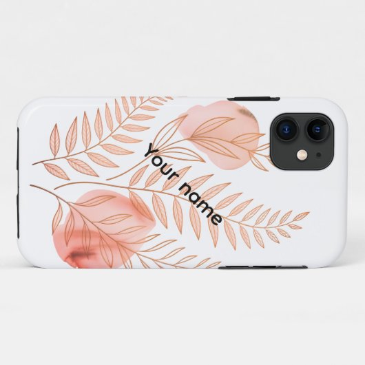 Minimal Line-Art Floral Watercolor Case (Achterkant (horizontaal))