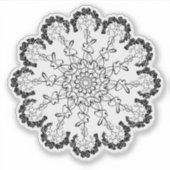 Minimal Line Art Flower – Esthetische Sticker (Voorkant)