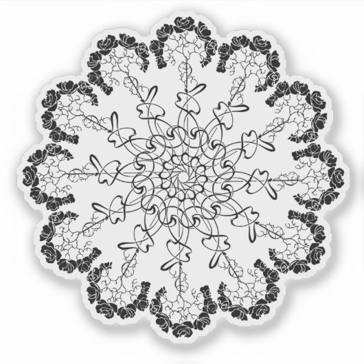 Minimal Line Art Flower – Esthetische Sticker (Voorkant)