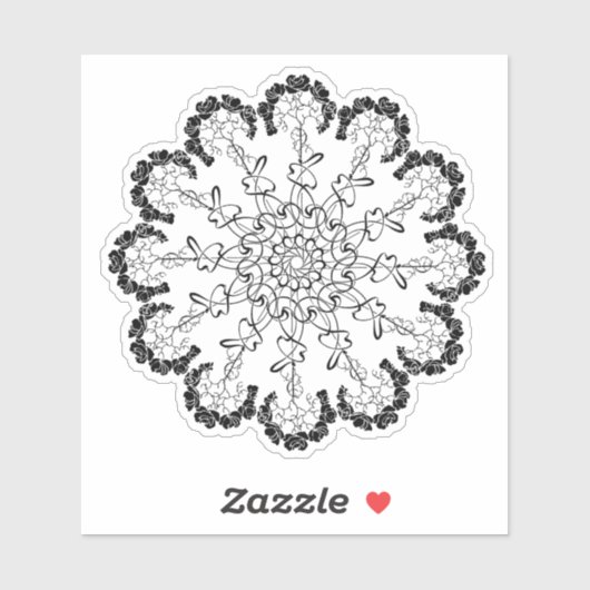 Minimal Line Art Flower – Esthetische Sticker (Vel)
