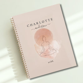 Minimal Line Art Meditating Woman Planner