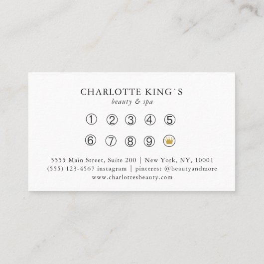 Minimal Line Art Woman Meditation Salon Loyalty Visitekaartje (Achterkant)