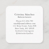 Minimal Line Art Woman Yoga Meditation Vierkante Visitekaartje (Achterkant)