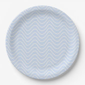 Minimal Line Chevron Patroon Kust Licht Blauw Papieren Bordje (Voorkant)